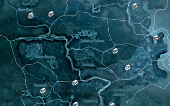 Карта с местоположением сундуков во Фронтире в Assassin's Creed 3