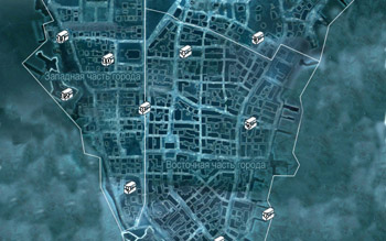 Карта с местоположением сундуков в Нью-Йорке в Assassin's Creed 3