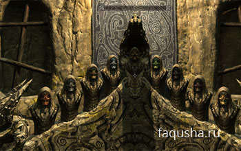 Алтарь с бюстами жрецов Драконьего культа в Лабиринтиане в The Elder Scrolls V: Skyrim