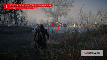 Местоположение дочери Лериона Гонерильи в Болотах Спальды в Assassin's Creed Valhalla