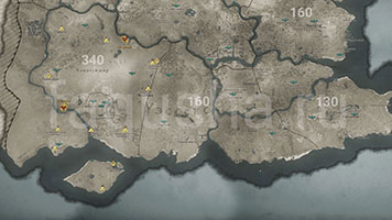 Карта с расположением всего состояния в Хамптуншире в Assassin's Creed Valhalla