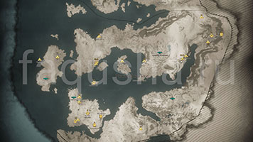 Карта с расположением всего состояния в Рюгьяфюльке в Assassin's Creed Valhalla
