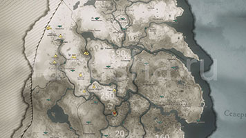 Карта с расположением всего состояния в Сноттингемшире в Assassin's Creed Valhalla