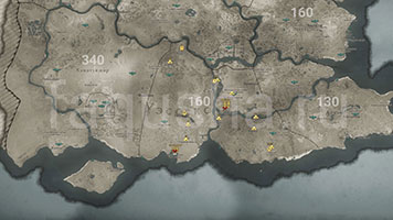 Карта с расположением всего состояния в Суссексе в Assassin's Creed Valhalla