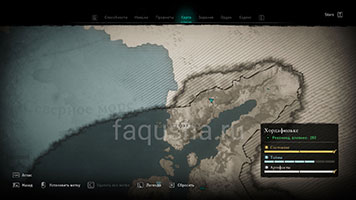 Карта с расположением Мьёлнира в Хордафюльке в Assassin's Creed Valhalla