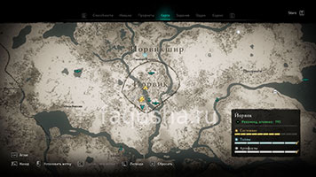 Карта с расположением светлячков в Йорвике в Assassin's Creed Valhalla
