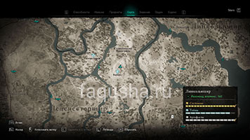 Карта с расположением светлячков в Ледечестершире в Assassin's Creed Valhalla