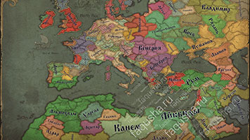 Карта с расположением элитных войск в Knights of Honor II - Sovereign