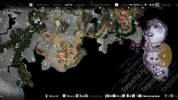 Расположение кода на карте в задании Ночные огни в Horizon Forbidden West