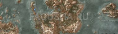 Карта задания "Очень ценный рог" в "Ведьмаке 3"